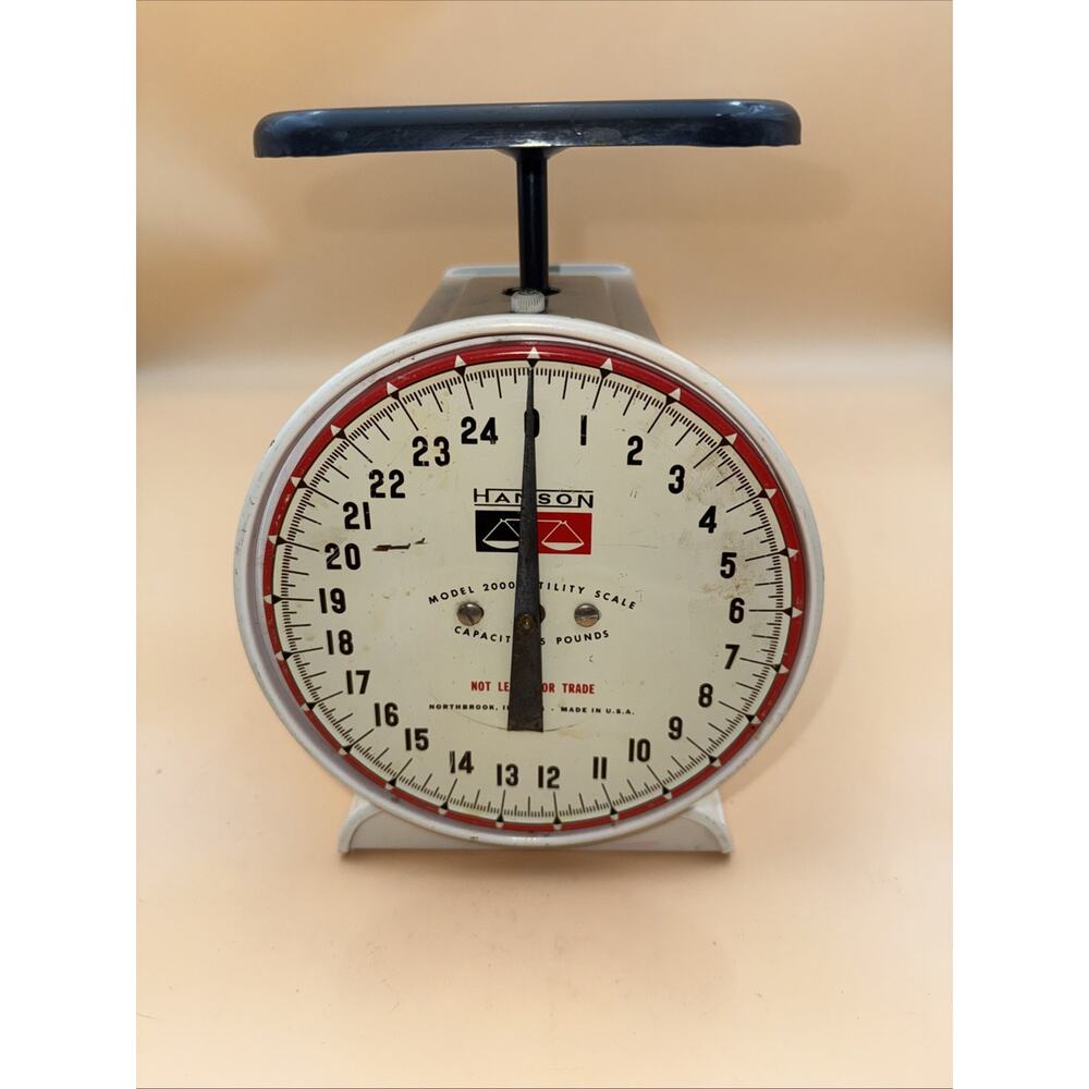 Vintage Hanson Model 2000 Kitchen Utility Scale 25 lb Limit